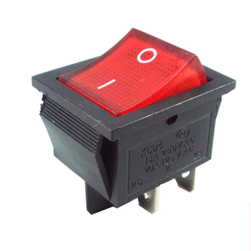2Pcs Red Black 4 Pin DPST on/off 2 Positions AC 250V/15A 125V/20A Rocker Us H3C0