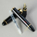 Jinhao X450 Black Gifts With Fireworks Fountain Pen 0.7mm Nibs 18KGP Golden Trim