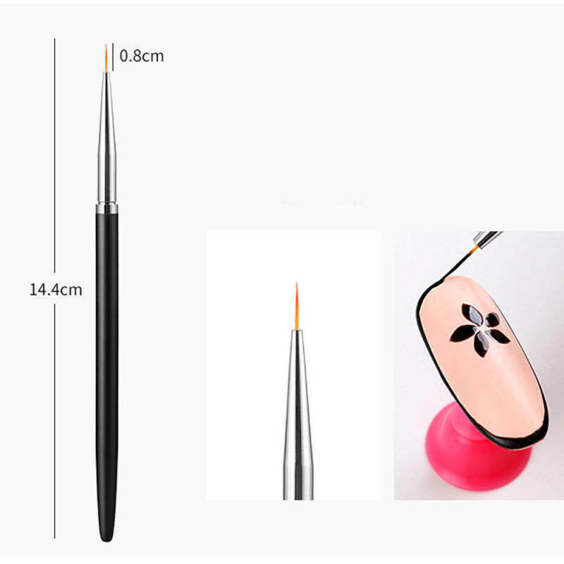 3PCS/Set Colorful Nail Art Design Brush Pen Fine Details Tips Drawing Paint Kit