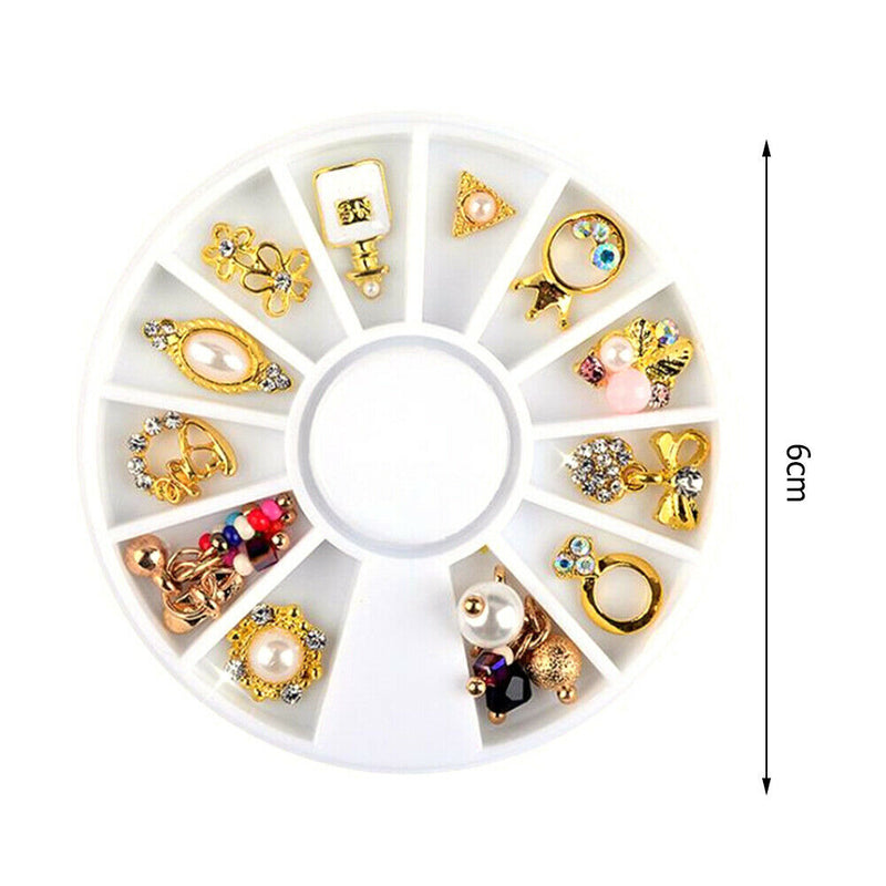 Nail Art Rhinestones Geometric Pattern Nails Wheel DIY Stone Decor Ornament