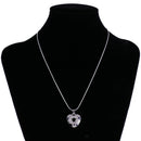 Pendant Rhinestone Necklace Black Football Heart Chain Sport Fashion Jewelry