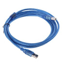 3meters USB 2.0 High Speed Cable Long Printer Lead A to B Blue Shielded