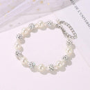 Simple diamond ball string transfer bead bracelet V8L0