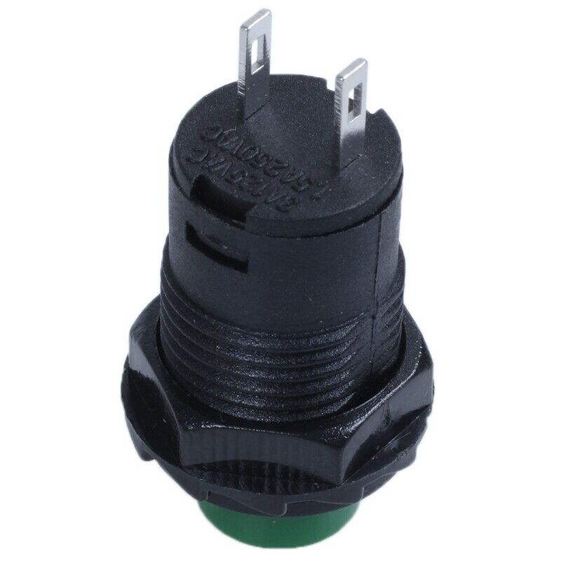 1 X 12mm Car Boat Latching Lock Push On / Off Button 125V 250V green