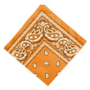 Novelty Double Sided Paisley Print Cowboy Bandana Head Wrap Wristband Orange