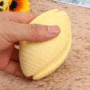 Pet Rugby Shape Chew Toys Dog Bite Tooth Clean Interactive Balls (Yellow) A