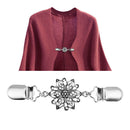 Retro Shawl Clips with Chain - Pack of 5 - Cardigan Shrug Sweater Clips Clasp,