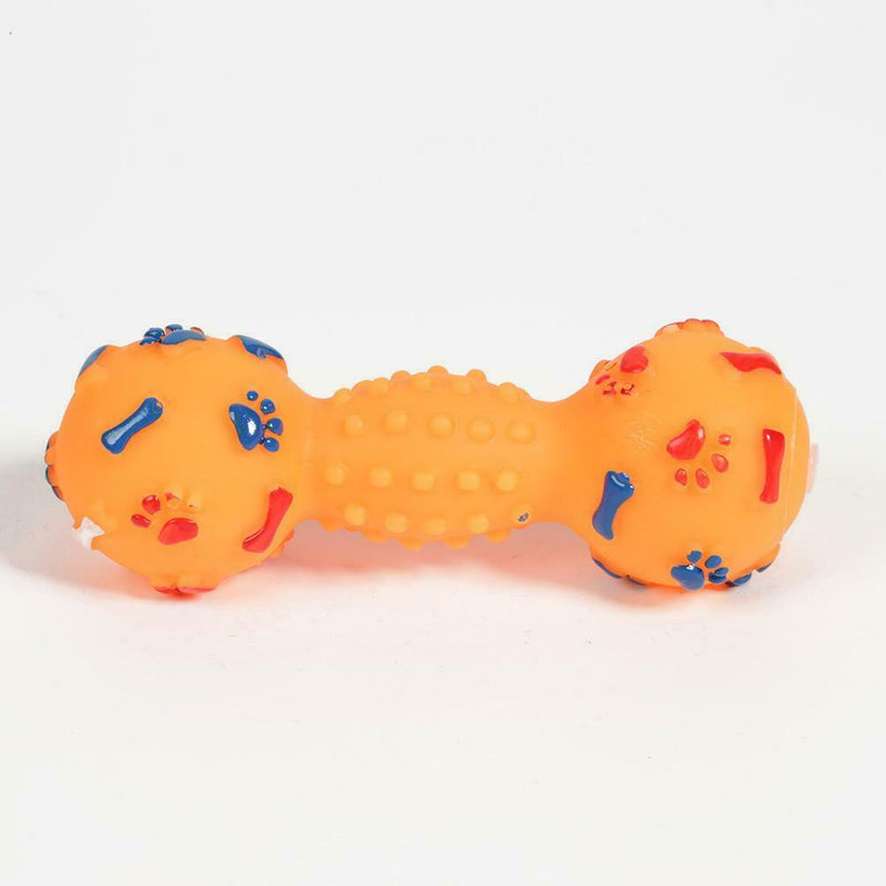 Colorful Dotted Dumbbell Shaped Squeeze Squeaky Faux Bone Pet Dog Toys AU