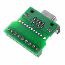 DB9 RS232 Serial to Terminal Female Adapter Connector Breakout Board Black+