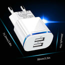 EU Plug Universal 2.1A 5V USB Phone Fast Charger LED Light For Traveling Outdoor
