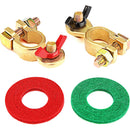 2pcs Easy To Wire Positive Negative Battery Terminal Set Clamp Thickened Brass