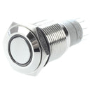 Angel Eye WHITE Led 16mm 12V stainless Steel Switch Latching Push Button 5  I9F5