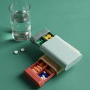 Travel Tablet Medicine Box Pull-Type 6 Grid Pills Storage Case (Green)
