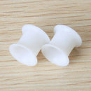 2 Pcs Gauge 10mm Silicone Tunnel Ear Plug Expander Stretcher (White) D7H4