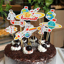 Cake Topper Rocket Cake Insert Card Wedding Birthday Party Supply Decoration OZ