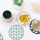 4pcs/set Silicone Trivet Mat Hot Pot Stand Round Heat Resistant Non-Slip Kitchen