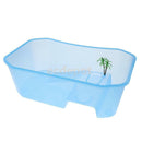 Reptile Tortoise Turtle Vivarium Tank Fish Aquarium with Coconut Tree Blue