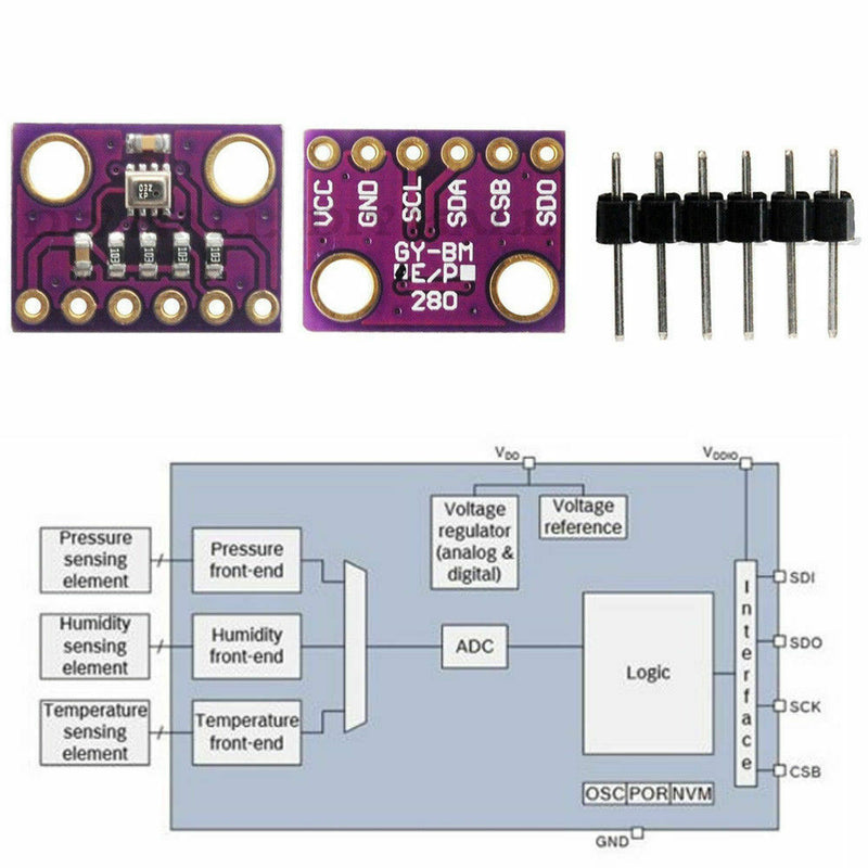 1 pc Atmospheric Pressure Temperature Humidity BMP280 Digital Sensor Breakout