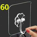 60 Pieces Heavy Duty Adhesive Hook, Removable, Waterproof, Reusable Stainless