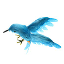 2Pcs Artificial Birds Feather Birds Decoration Props Home Garden Decoration Blue
