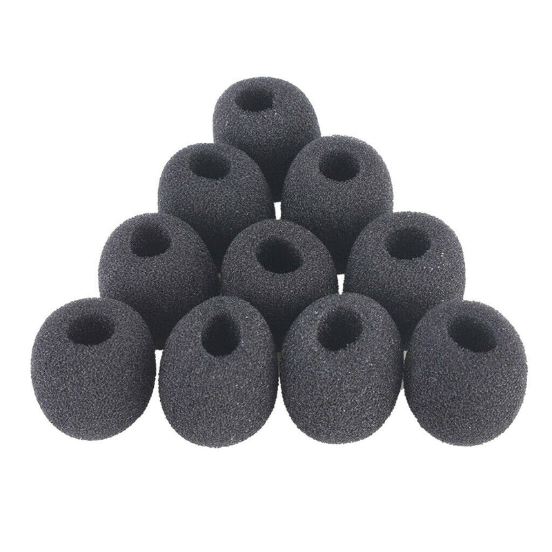 10 X Black Sponge Microphone Cover Mic Cover Lavalier Lapel Microphone