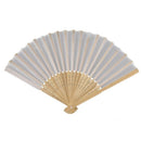 10 pcs/lot 21cm White Color Fabric Hand Fan, Silk Hand Fan Wedding Party Pr U1U4