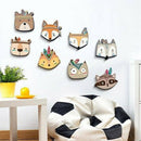 Ins Nordic Style Kids Decoration Wooden Decor Animal Head Wall Decoration C D3V4