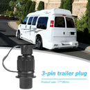 3 Pin 12V EU Waterproof Cable Connector Socket Plug Adapter for Trailer Caravan