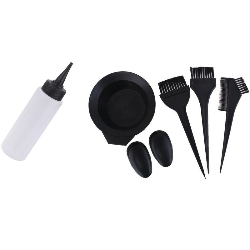7Pcs Salon Hair Dyeing Tools Set Bowl Coloring Brush Combs Bottle Ear Cover
