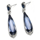 1 Pair Charm Crystal Long Dangle Earrings Blue Water Drop Earrings Women Gifts