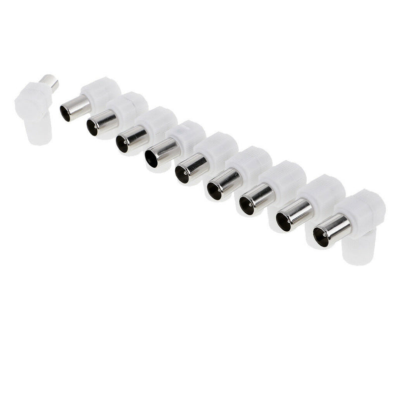 10pcs Right Angle 90 Degree RF Coaxial Coax TV Aerial Male Connector Plug