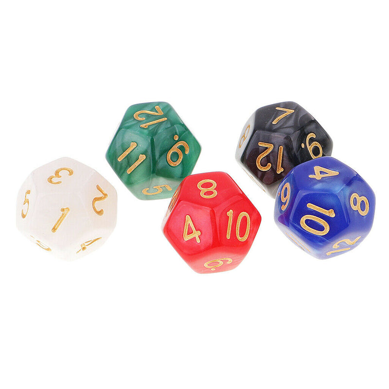Pack of 50 D12 Dice 16mm Multicolored Die with Dice Bag for Children Kids Xmas