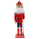 Exquisite Painted 30cm Classic Wooden Fluffy Costume Nutcracker Soldier King