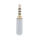 2Pcs Male Jack 3.5mm 1/8" Mini Audio Plug Stereo Adapter Soldering Blue + White