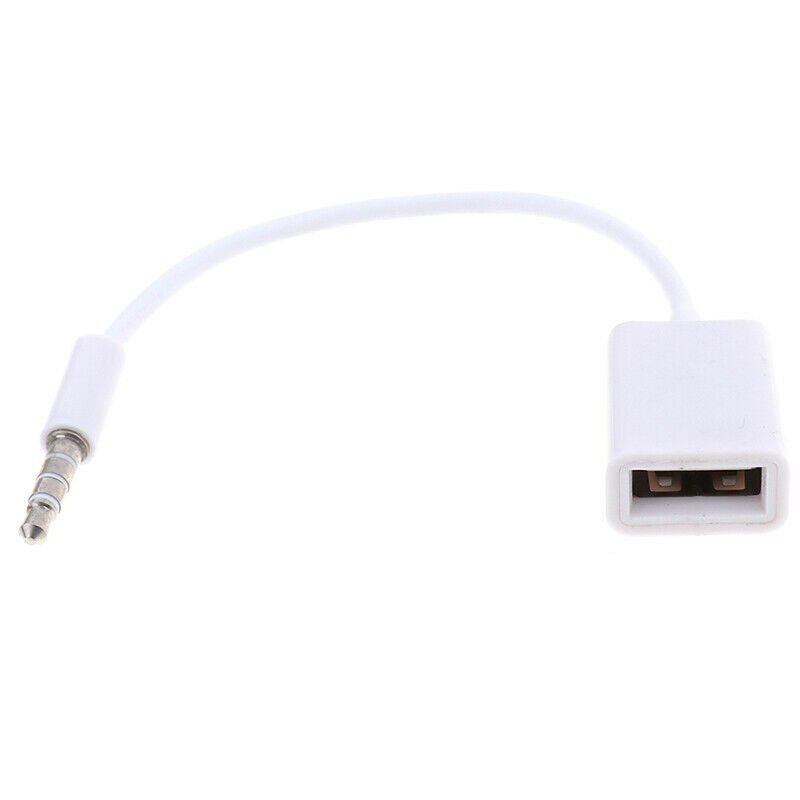 3.5mm Male Audio AUX Jack to USB 2.0 Type A Female Converter Cable JR