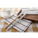 1 Pair Stainless Steel Chopsticks and 1 Wooden Bowl for Sald Fruit Dinner