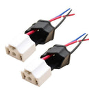 2Pcs H4 9003 Ceramic Female Pigtail Connector Plug Socket Wiring Harness Intrig