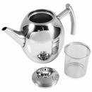 1L Durable Stainless Steel Teapot Coffee Pot Kettle With Filter Large Capac