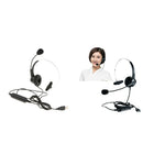 2x Hands-Free Call Center Monaural USB Plug Headset