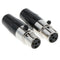 2 x 4 Pin XLR Female Cable Connector, Fit for Microphones, Black and Sliver