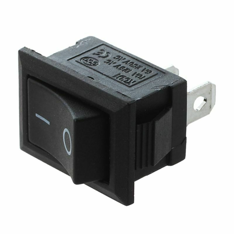 10 Pcs SPST Mini Black 2 Pin Rocker Switch AC 125V 10A 250V 6A S6D8