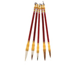 5 Pieces Chinese Calligraphy Wolf Hair Brushes Wooden Shaft for