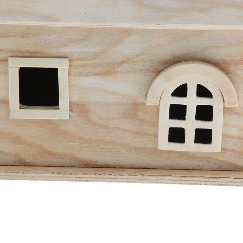 Wooden Bird House Perches Log Cabin for Indoor Cage Hanging Decoration