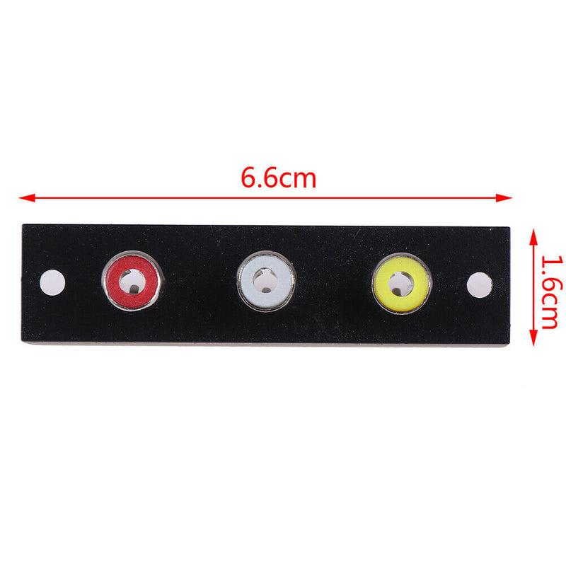 3 way RCA terminal wall panel plate input phono chassis socket audio adap JR