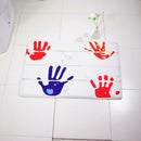 Handprint Flannel Non Slip Carpet Door Floor Mat Kitchen Bathroom Rug