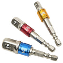 Socket Bit Adapter Drill Nut Driver Power Extension Bar 3pc Set 1/4" 3/8" 1 BX