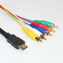 5Ft Full HD HDMI Male to 5 RCA Video Audio Converter Component AV Adapter Cable
