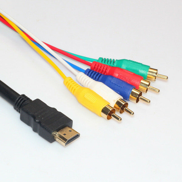 5Ft Full HD HDMI Male to 5 RCA Video Audio Converter Component AV Adapter Cable