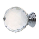 Clear Round Crystal Glass Cabinet Drawer Door Pull Knobs Handles 40mm Q1L1