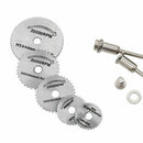 6pcs High-speed-steel Circular Rotary Blade Wheel Discs Mandrel for Wood C HBA